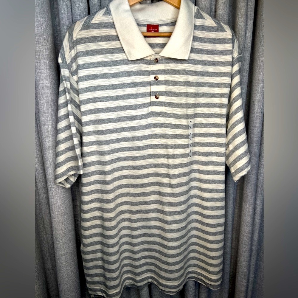 Men’s Junction West Stripe Collared Golf Shirt Size XL NWT